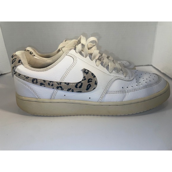 Nike Court Vision Women's 8 DD9665-100 Leopard Print White Casual Sneakers Shoes - Picture 4 of 8